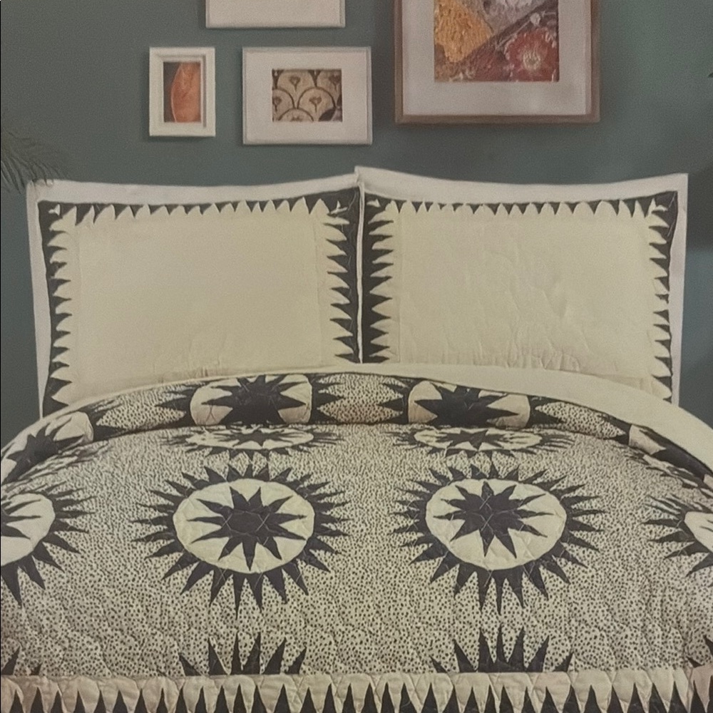 Jungalow Geometric Black and Ivory Sham Set